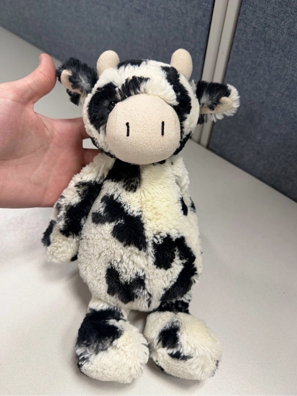 Jellycat Black & White Bashful Calf Plush - Picture 2 of 4